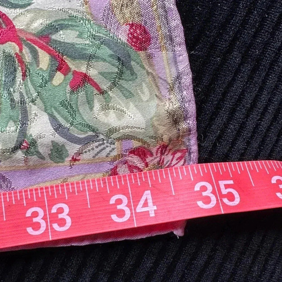 Liz Claiborne 100% Silk Scarf Vintage Square Abstract Floral Cream Red Japan - Picture 7 of 7